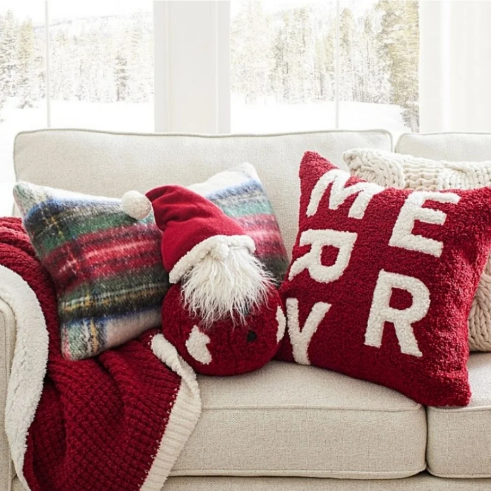 NWT Pottery Barn Jolly Santa Gnome Pillow
